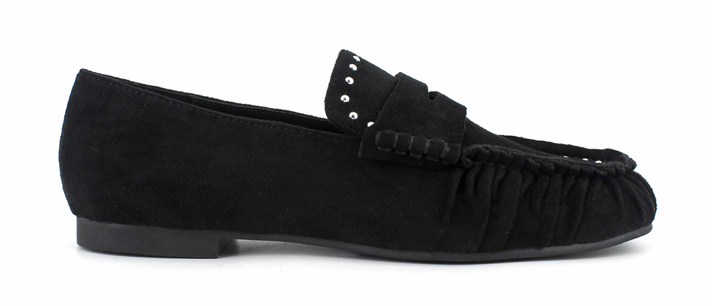 Studded Gathered Vamp Flat Loafers 2