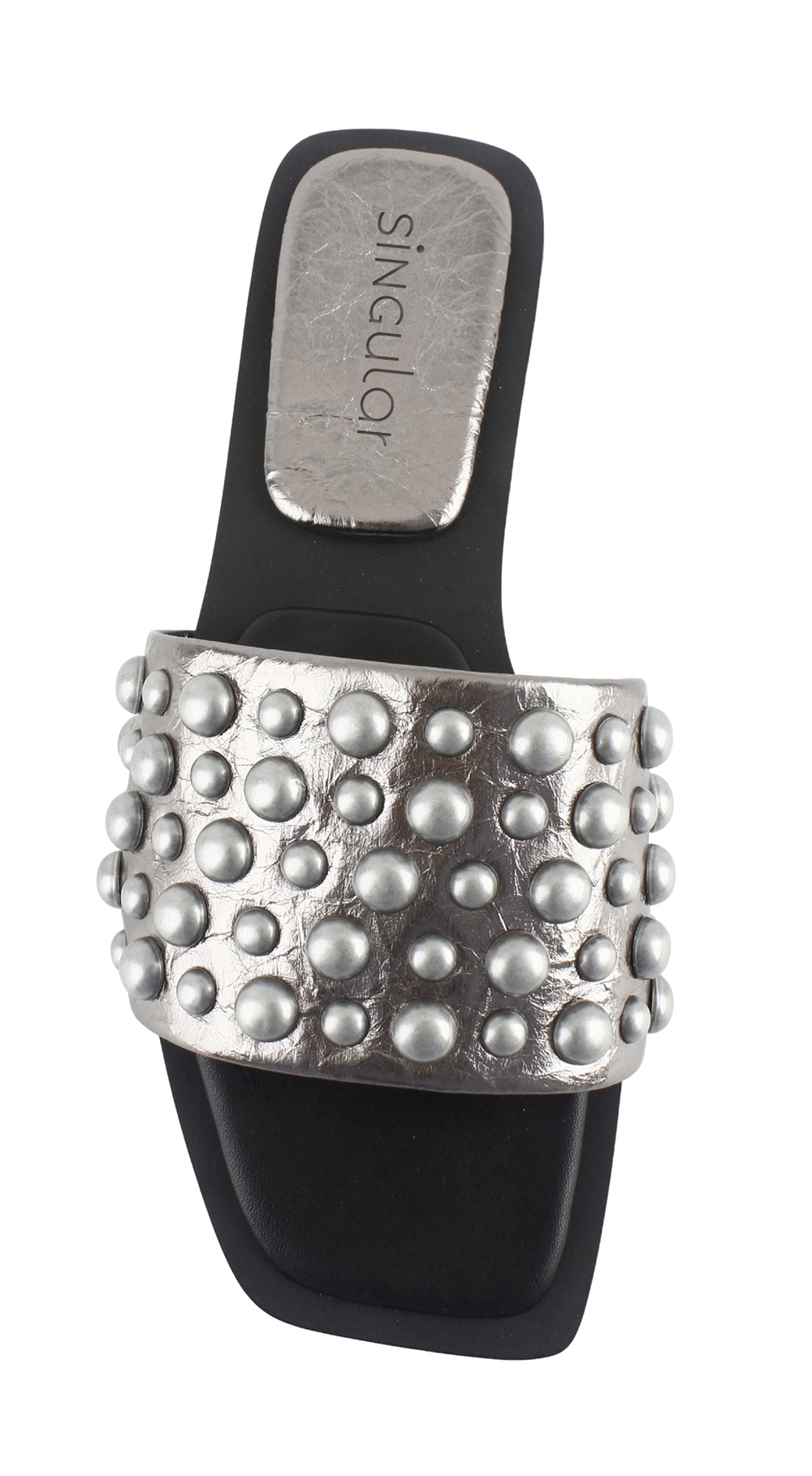 Studded Metallic Flat Slides 4