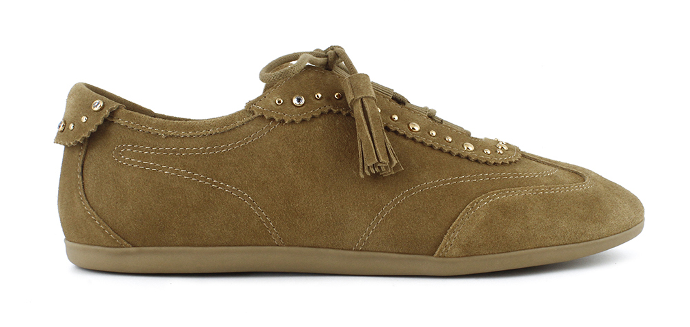 Studded Suede Flat Sneakers