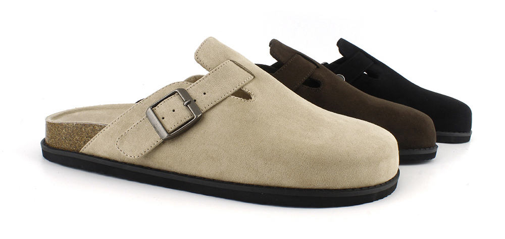 Suede Buckle Cork Footbed Clogs 4