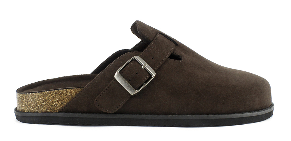 Suede Buckle Cork Footbed Clogs 2