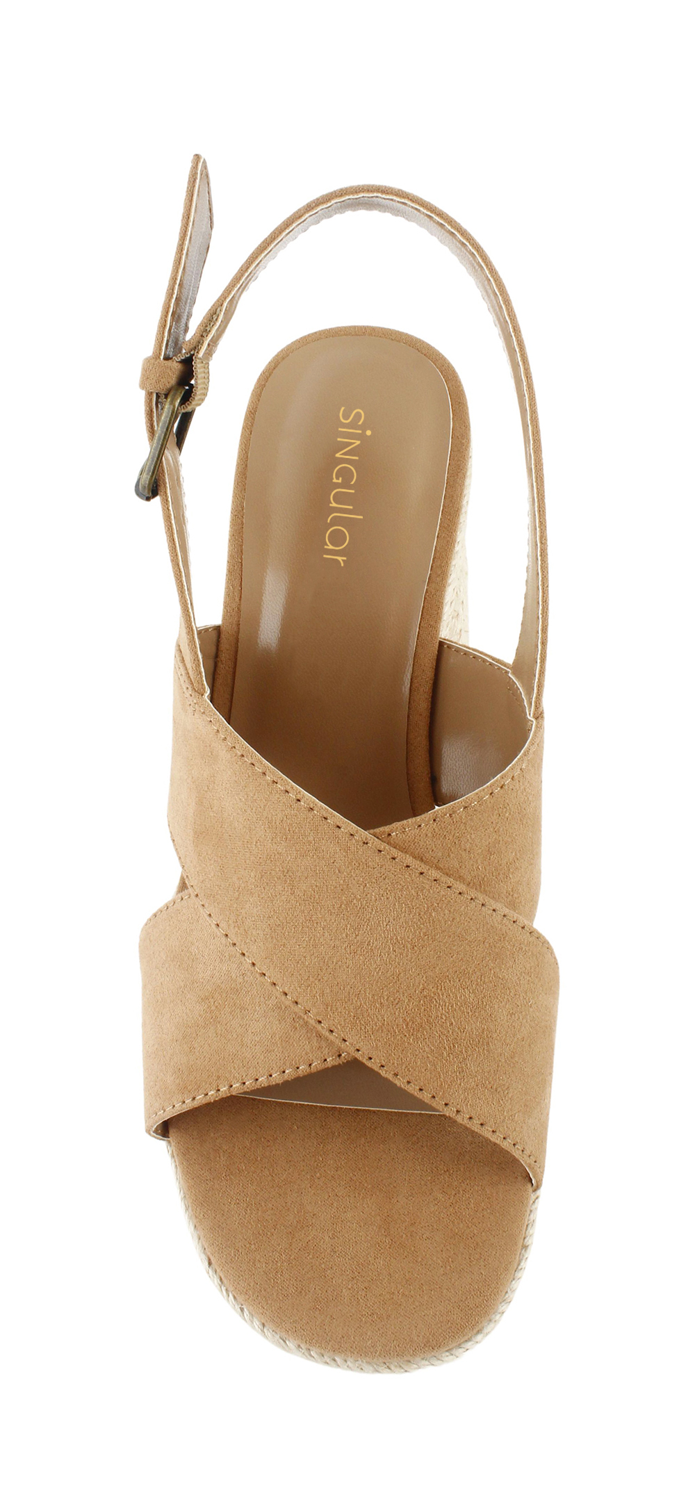 Wide Crisscross Suede Espadrille Platforms 4