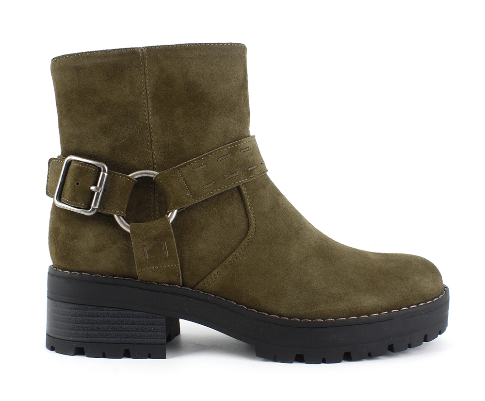Suede Harness Buckle Lug Sole Ankle Boots 2