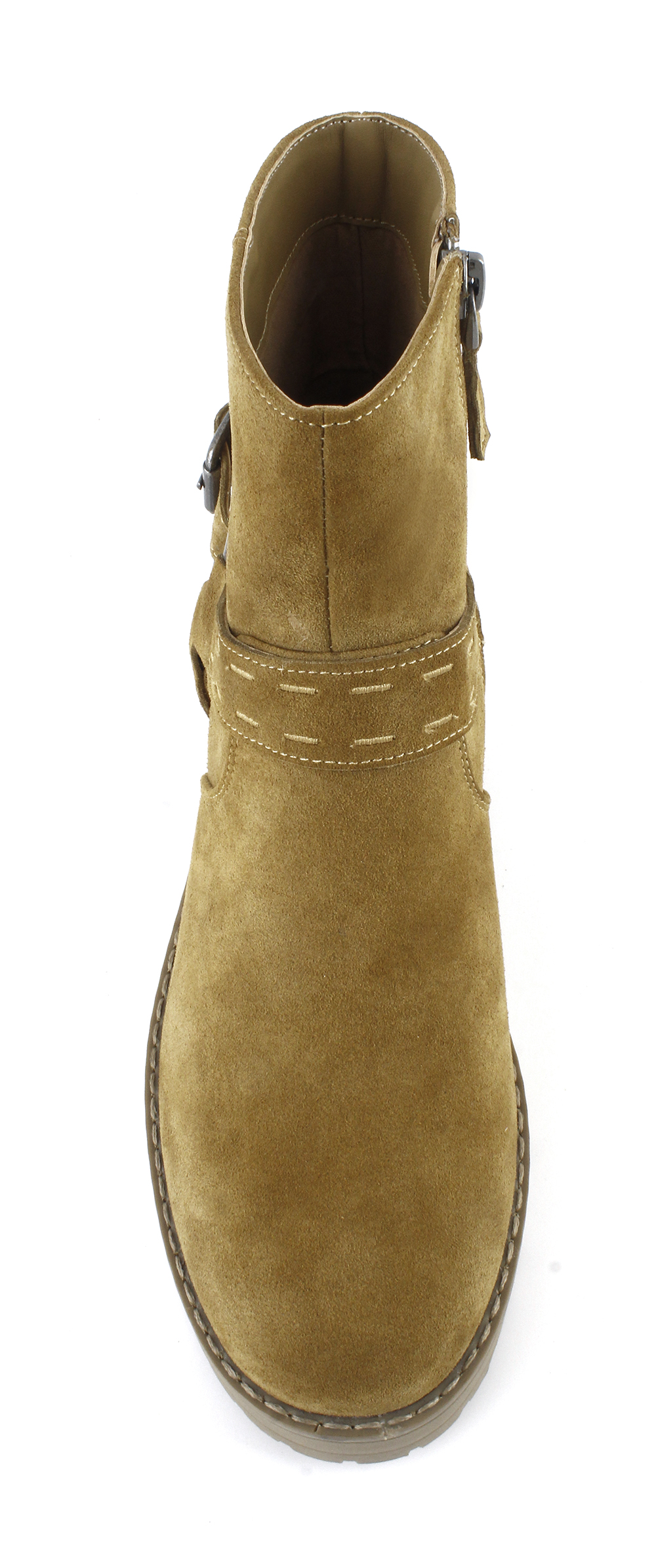 Suede Harness Buckle Lug Sole Ankle Boots 4