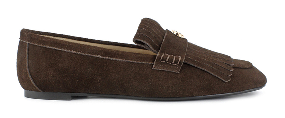 Metal Emblem Kiltie Fringe Flat Loafers 2