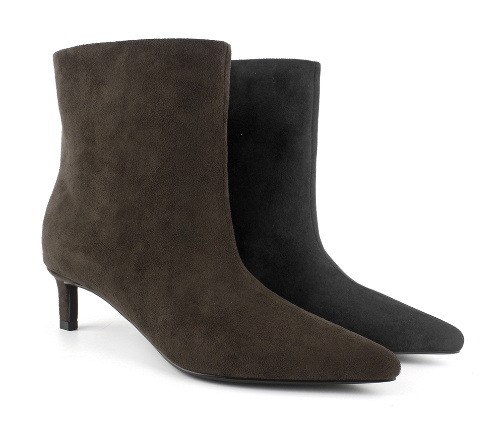 Suede Pointed Toe Kitten Heel Slouch Boots 3