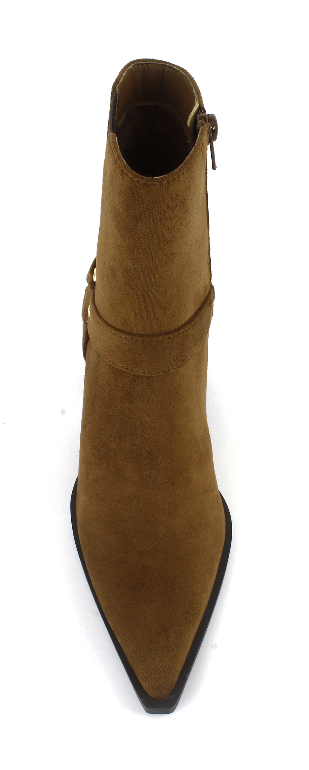Suede Pointed Toe Ring Rivet Western Boots 4