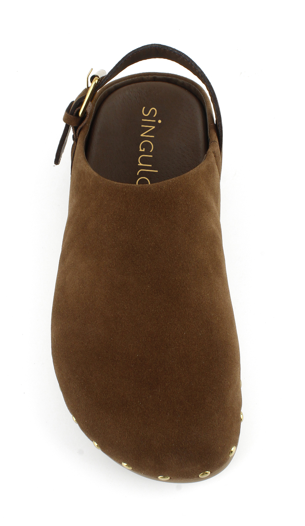 Suede Slingback Studded Flat Clogs 4