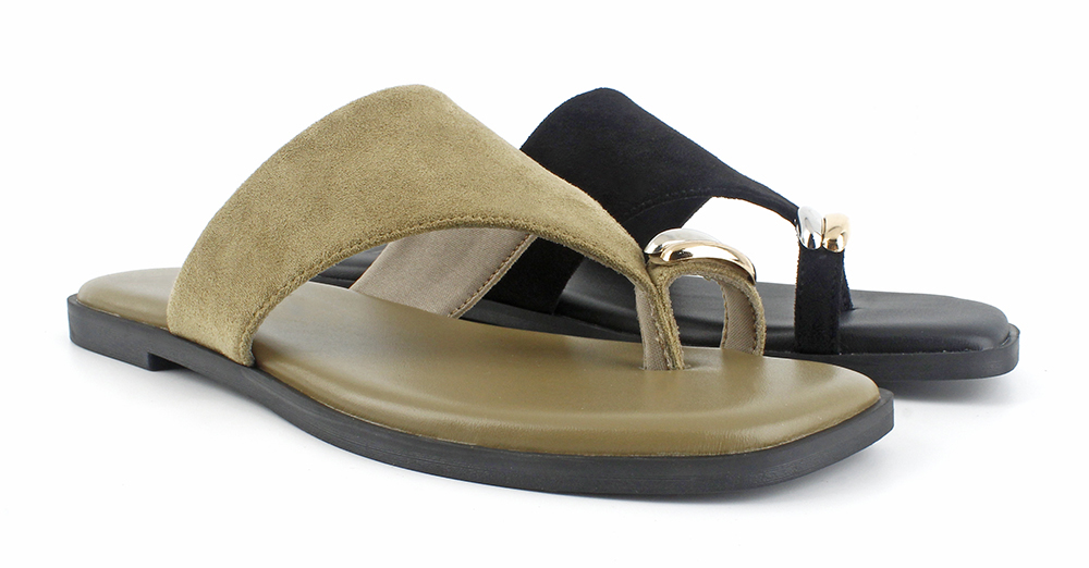 Suede Toe Loop Flat Sandal 3