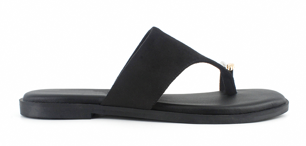 Suede Toe Loop Flat Sandal 2
