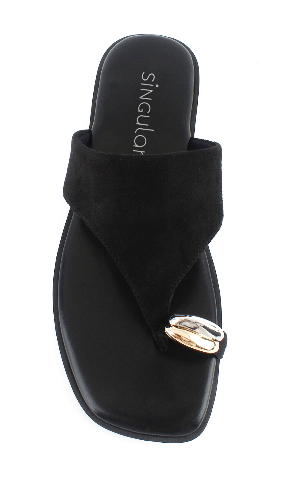 Suede Toe Loop Flat Sandal 4