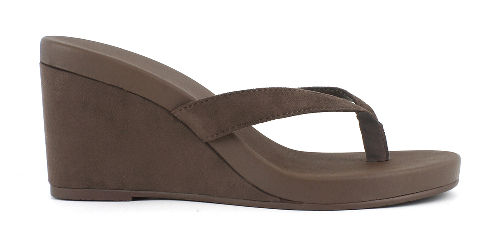 Suede Wedge Flip Flop Sandal