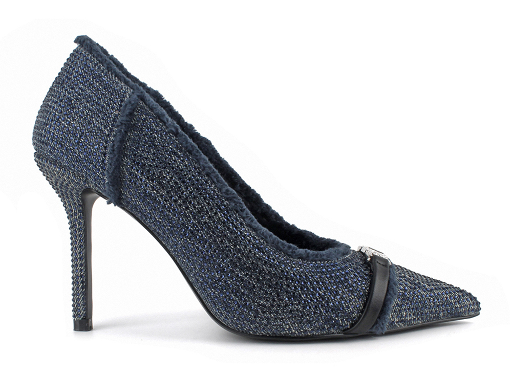 Tweed Buckle Stiletto Pump