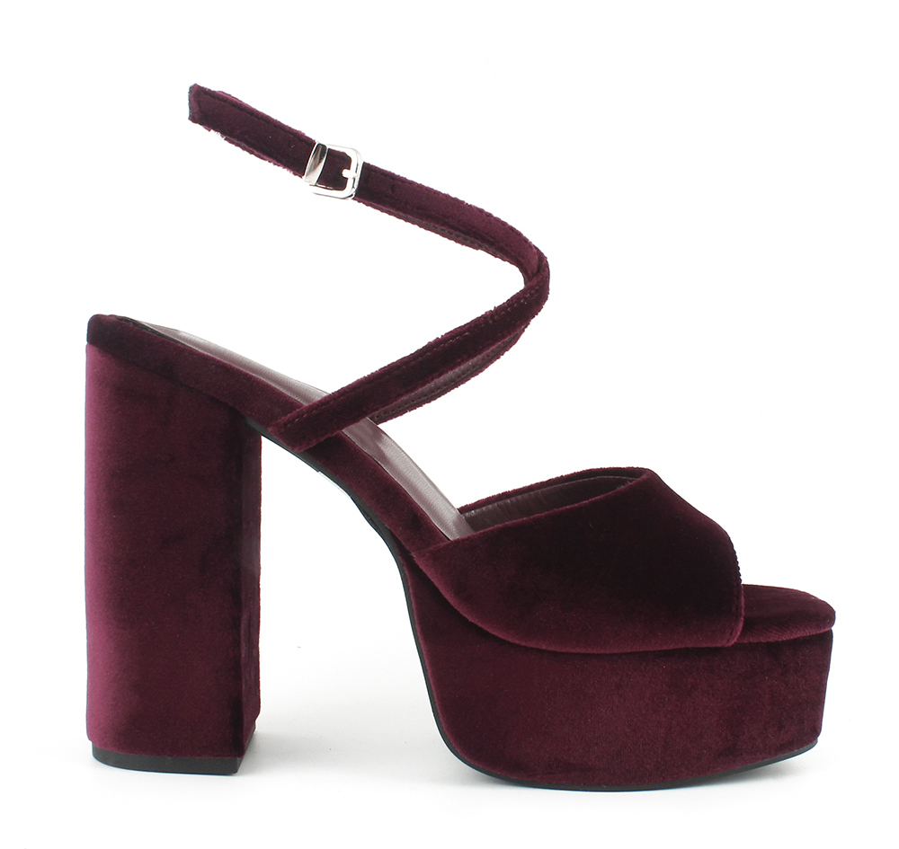 Velvet Ankle Strap Ultra Platforms