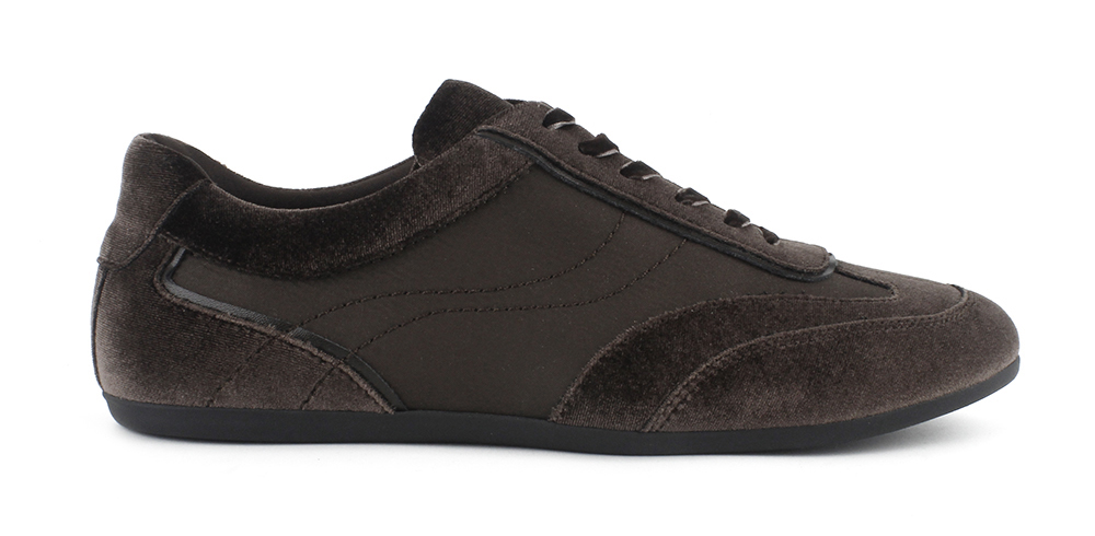 Velvet Patchwork Slim Retro Sneakers