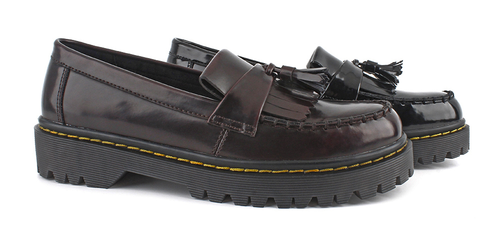 Yellow Stitch Kiltie Tassel Lug Sole Loafers 3