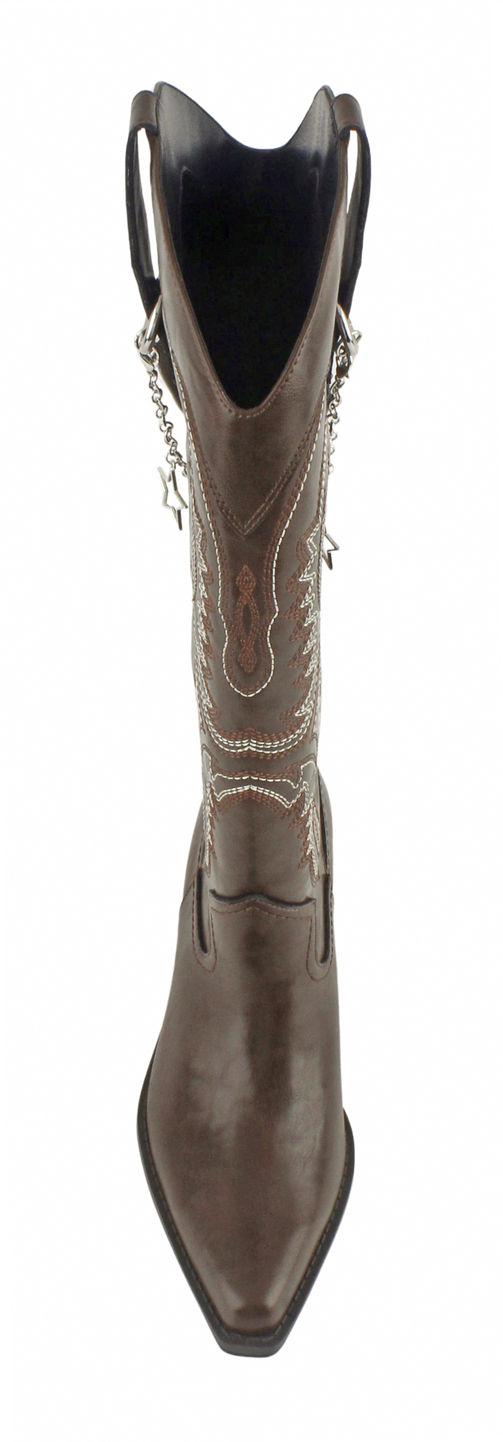 Charm Chain Embroidered Western Boots 2