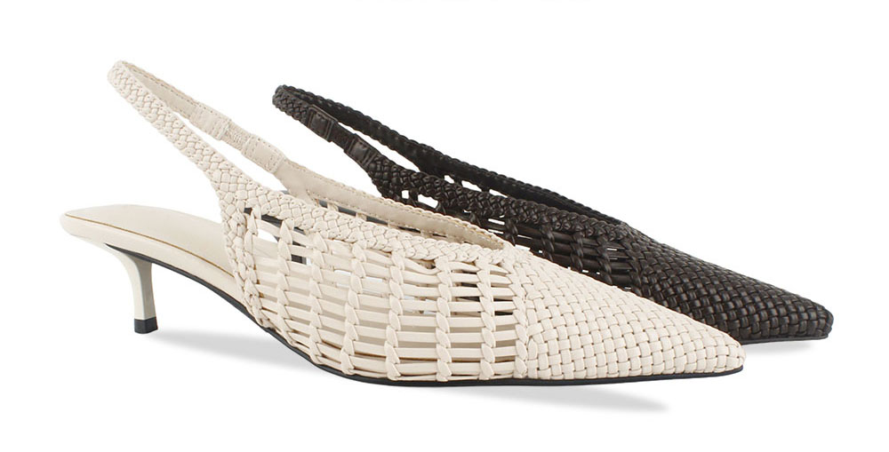 Woven Kitten Heel Slingback Pump 3