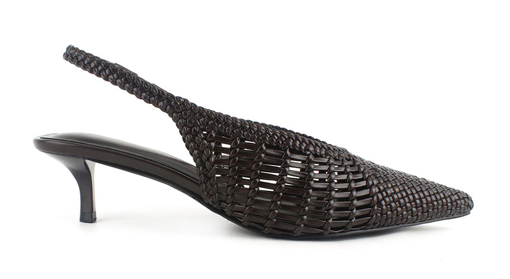 Woven Kitten Heel Slingback Pump 2