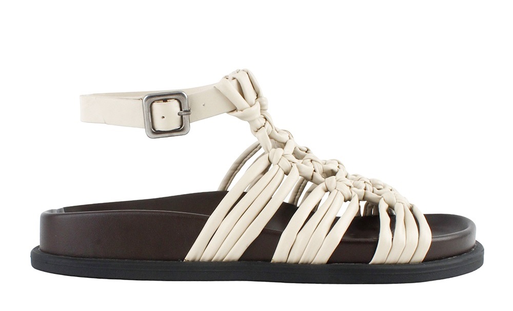 Woven Knotted Ankle Strap Sandal