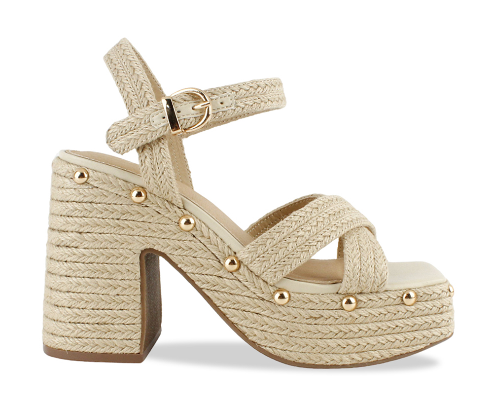 Woven Rope Studded Crisscross Platforms